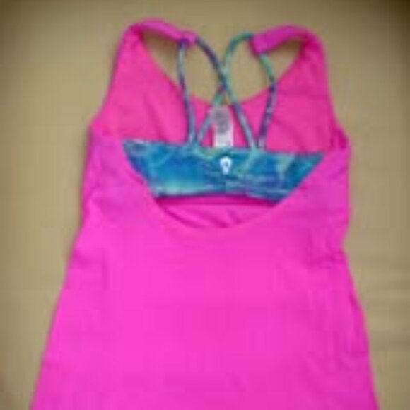Ivivva by Lululemon🍋 Cool It Down pink tank top built in bra size 7 - Picture 4 of 4